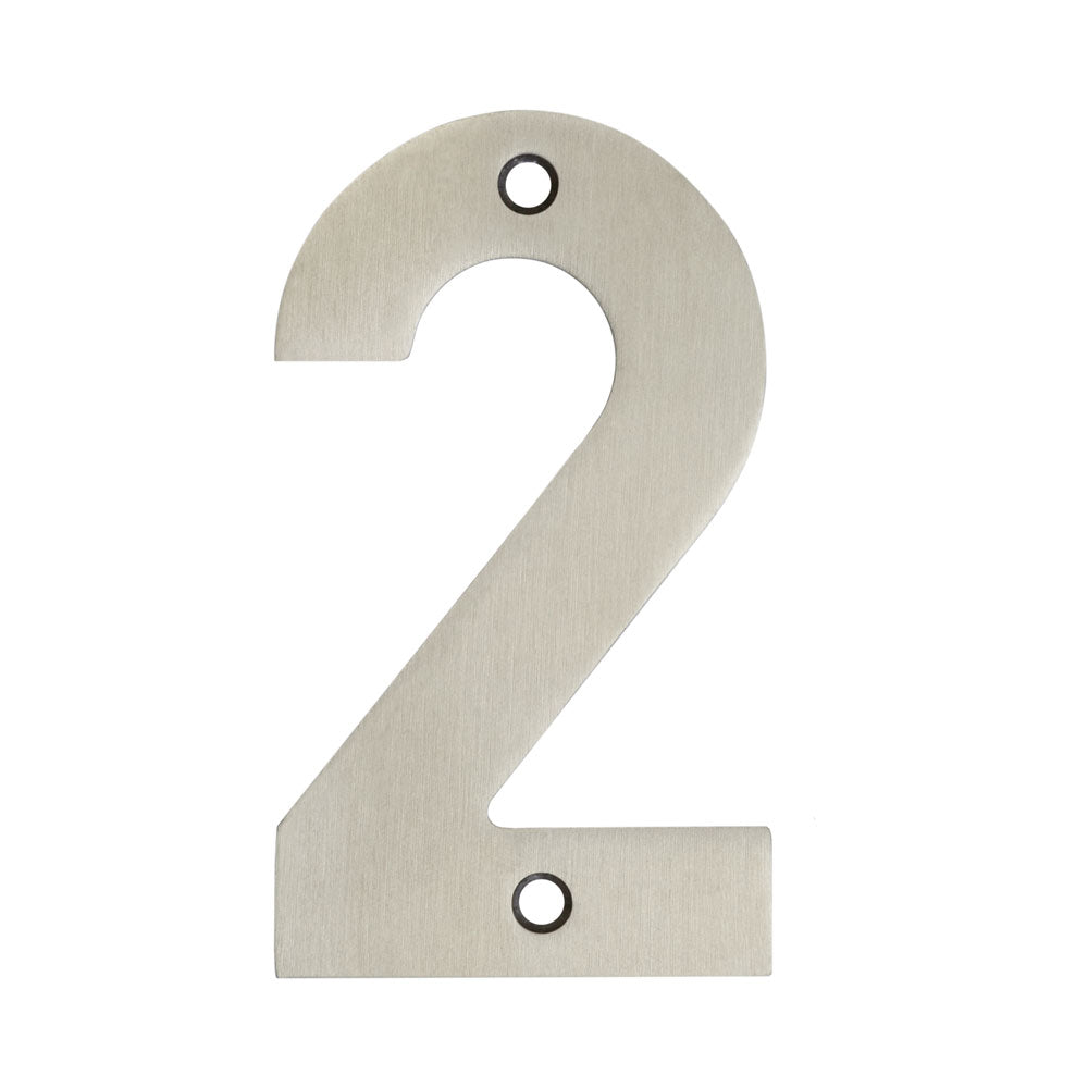High quality image of Frelan - 100mm No.2 Numeral - Grade 304 Satin Stainless Steel | Sku. fh-jss-2 | Trade Door Handles.