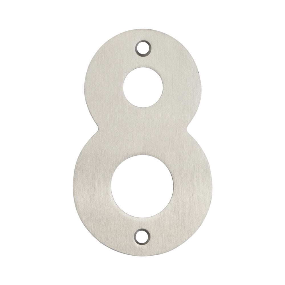 High quality image of Frelan - 100mm Numerals SSS Finish 100mm Satin Stainless Steel No. 8 Sku. JSS-8