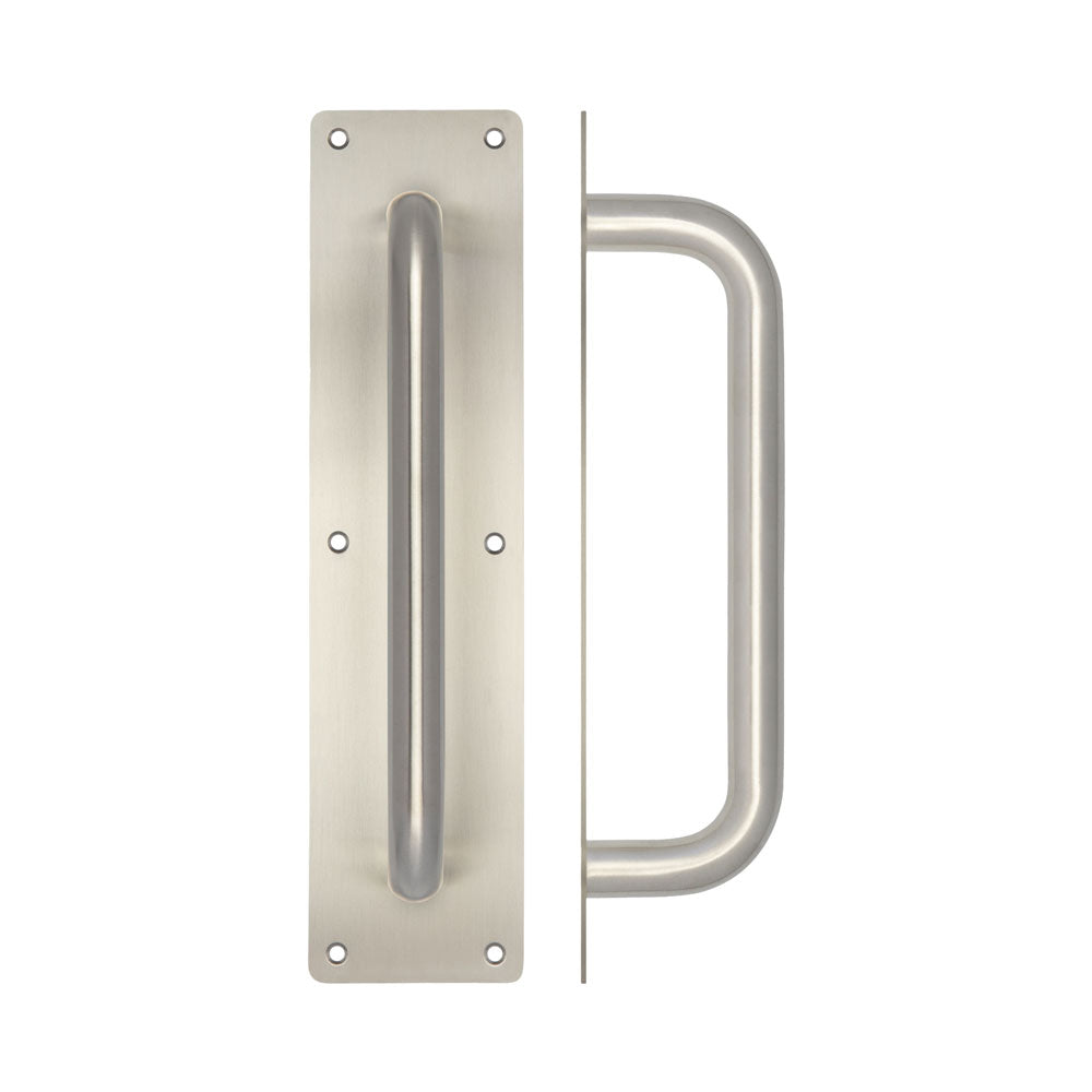 High quality image of Frelan - Stainless Steel Pull Handles w/ Plate 300x19mm Satin Stainless Steel Sku. JSS1602