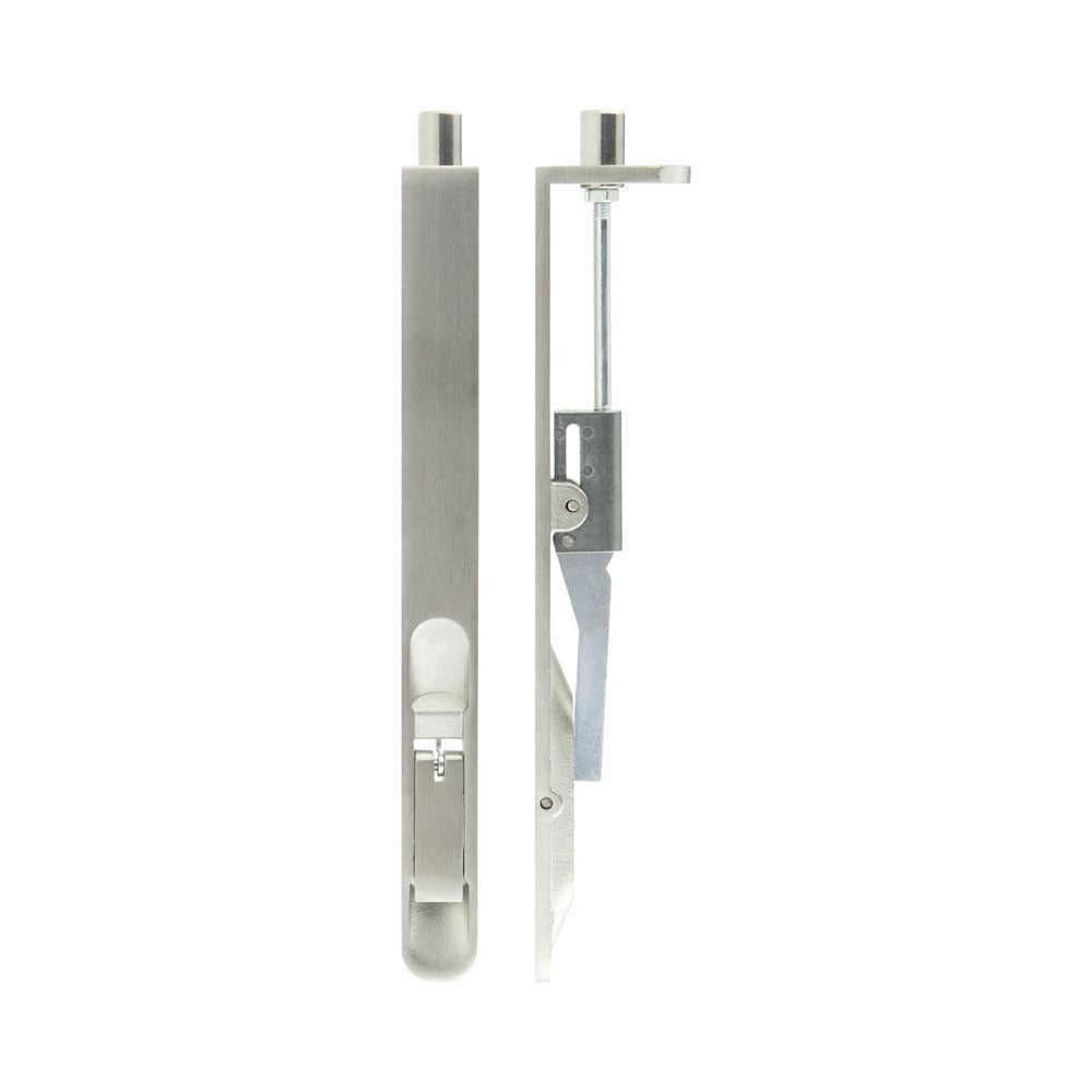 High quality image of Frelan - Lever Action Flushbolts Radiused Forend 457x20mm Satin Stainless Steel Sku. JSS53R