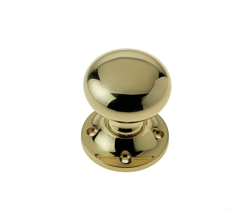 High quality image of Frelan - Jedo Mushroom Mortice Door Knobs 51mm Diameter 51mm Polished Brass Sku. JV172APB
