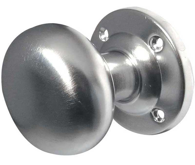 High quality image of Frelan - Jedo Mushroom Mortice Door Knobs 51mm Diameter 51mm Satin Chrome Sku. JV172ASC