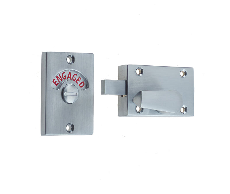 High quality image of Frelan - Jedo Bathroom Indicator Bolt 61x42mm 61x42mm Satin Chrome Sku. JV2662SC