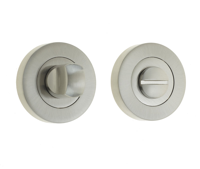 High quality image of Frelan - Jedo Designer Turns & Releases 50mm Round Rose no Indicator 50x10mm Satin Nickel Sku. JV2666SN