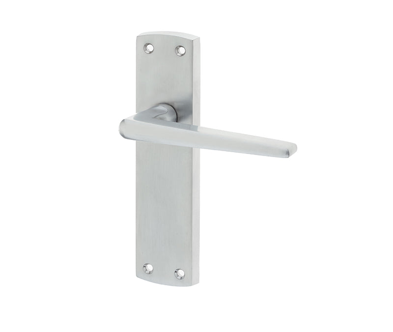 High quality image of Frelan - Bray Door Handle on Lathcplate Satin Chrome Sku. JV391SC