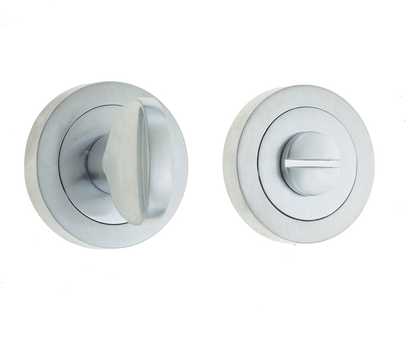 High quality image of Frelan - Jedo Designer Turns & Releases 50mm Round Rose no Indicator 50x10mm Satin Chrome Sku. JV422SC