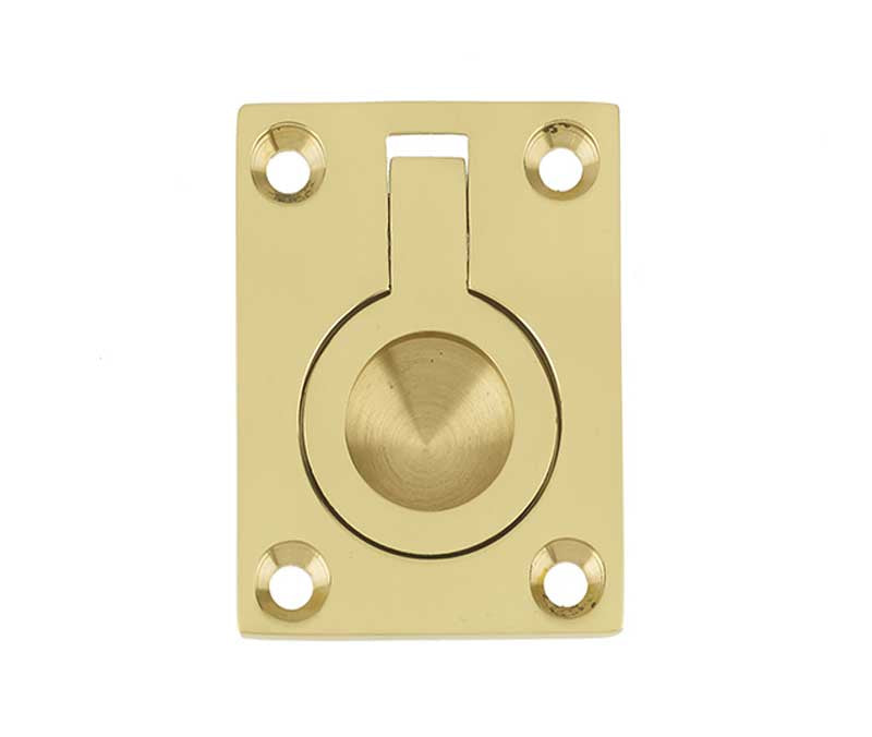 High quality image of Frelan - Jedo 50x63mm Flush Rings 50x63mm Polished Brass Sku. JV424BPB