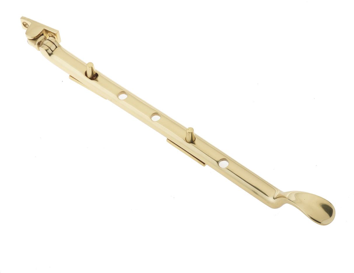 High quality image of Frelan - Victorian Casement Stays 300mm Polished Brass Sku. JV44BPB