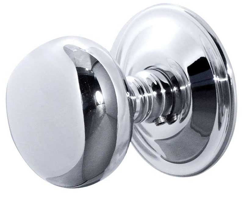 High quality image of Frelan - Jedo Mushroom Mortice Door Knobs 62mm Diameter 62mm Polished Chrome Sku. JV46PC