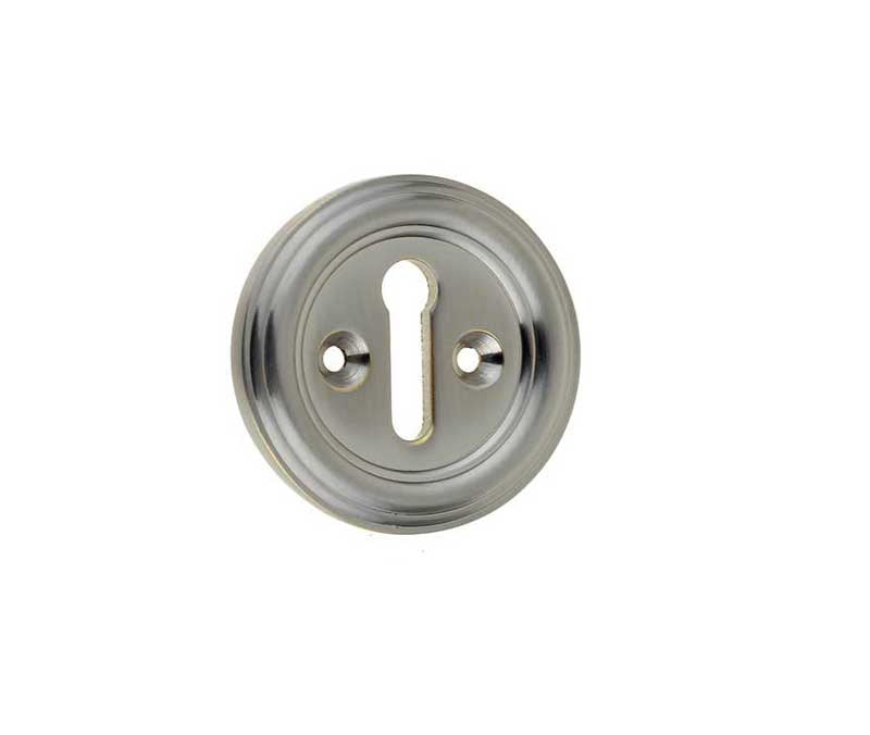 High quality image of Frelan - Jedo Parisian Standard Keyway Escutcheon 42mm Satin Nickel Sku. JV604SN