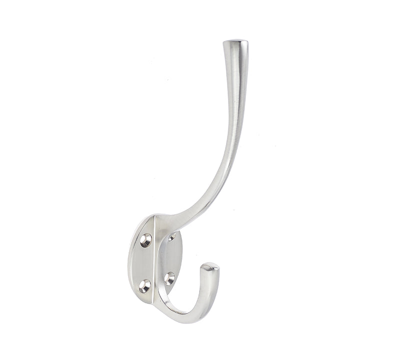 High quality image of Frelan - Jedo Solid Brass Hat & Coat Hook 142mm Satin Nickel Sku. JV60SN