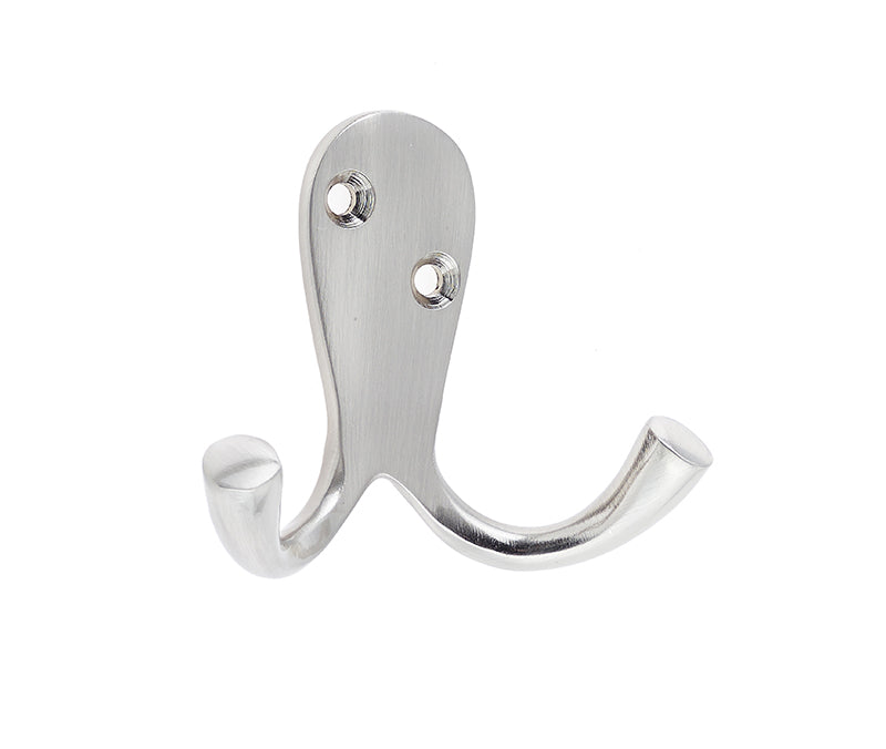 High quality image of Frelan - Jedo Double Robe Hooks 53mm Satin Nickel Sku. JV62SN