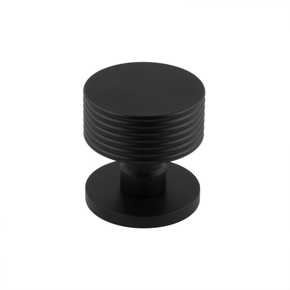 High quality image of Frelan - Ribbon Black Mortice Knob Sku. JV802MB