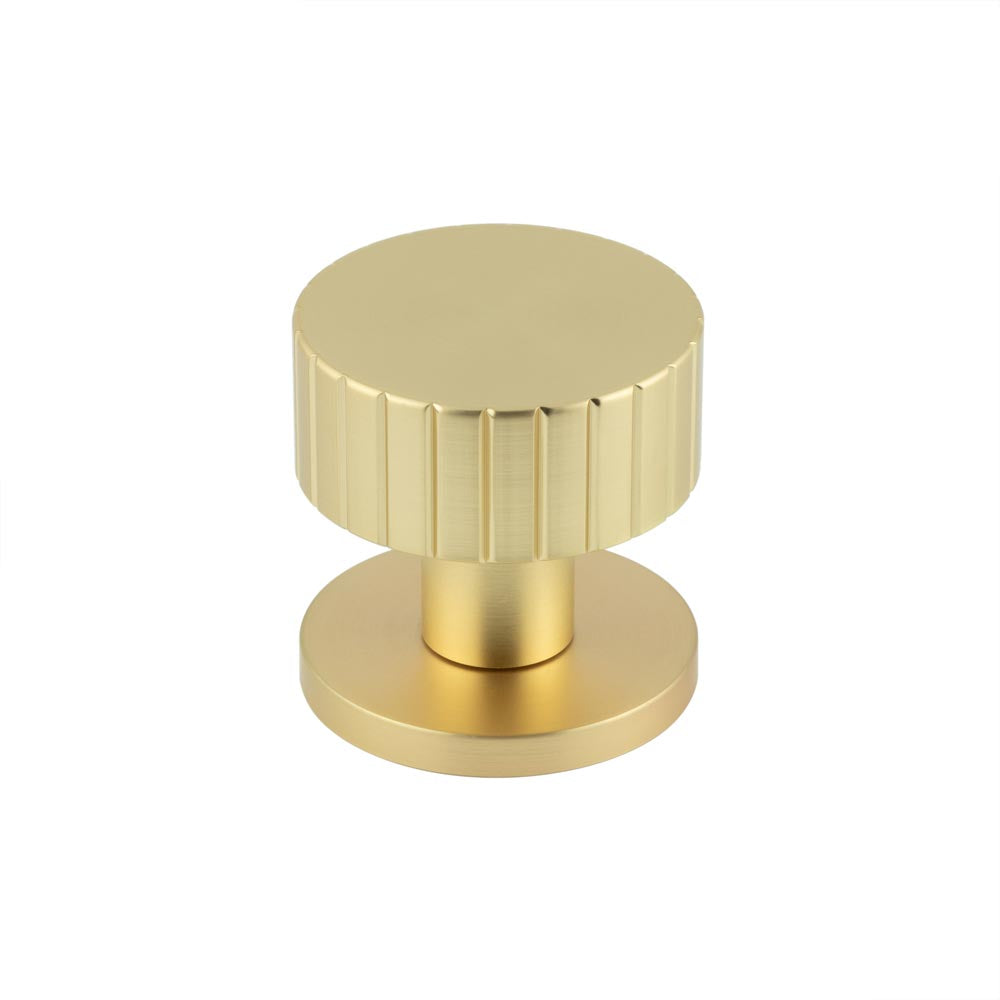 High quality image of Frelan - Cog Satin Brass Mortice Knob Sku. JV803SB