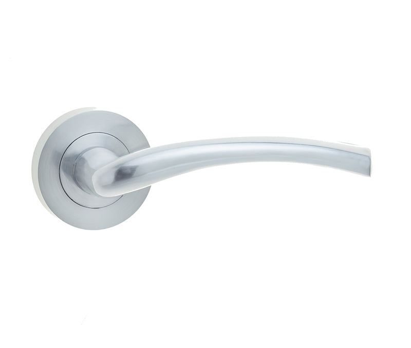 High quality image of Frelan - Opal Door Handle on Rose Satin Chrome Sku. JV844SC