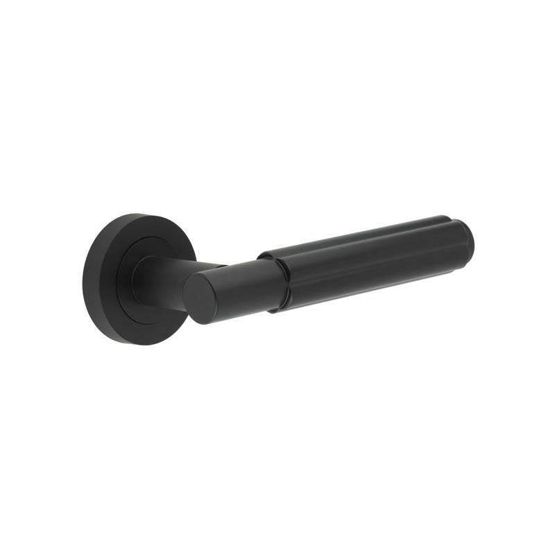 High quality image of Frelan - Bloom Matt Black Lever on Rose Sku. JV848MB