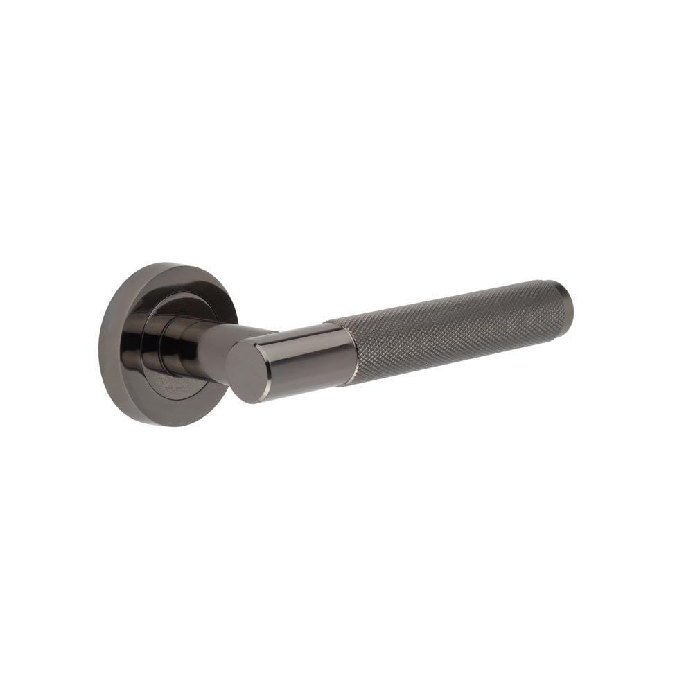 High quality image of Frelan - Jedo Bari Knurled Door Handles Black Nickel Sku. JV850BN