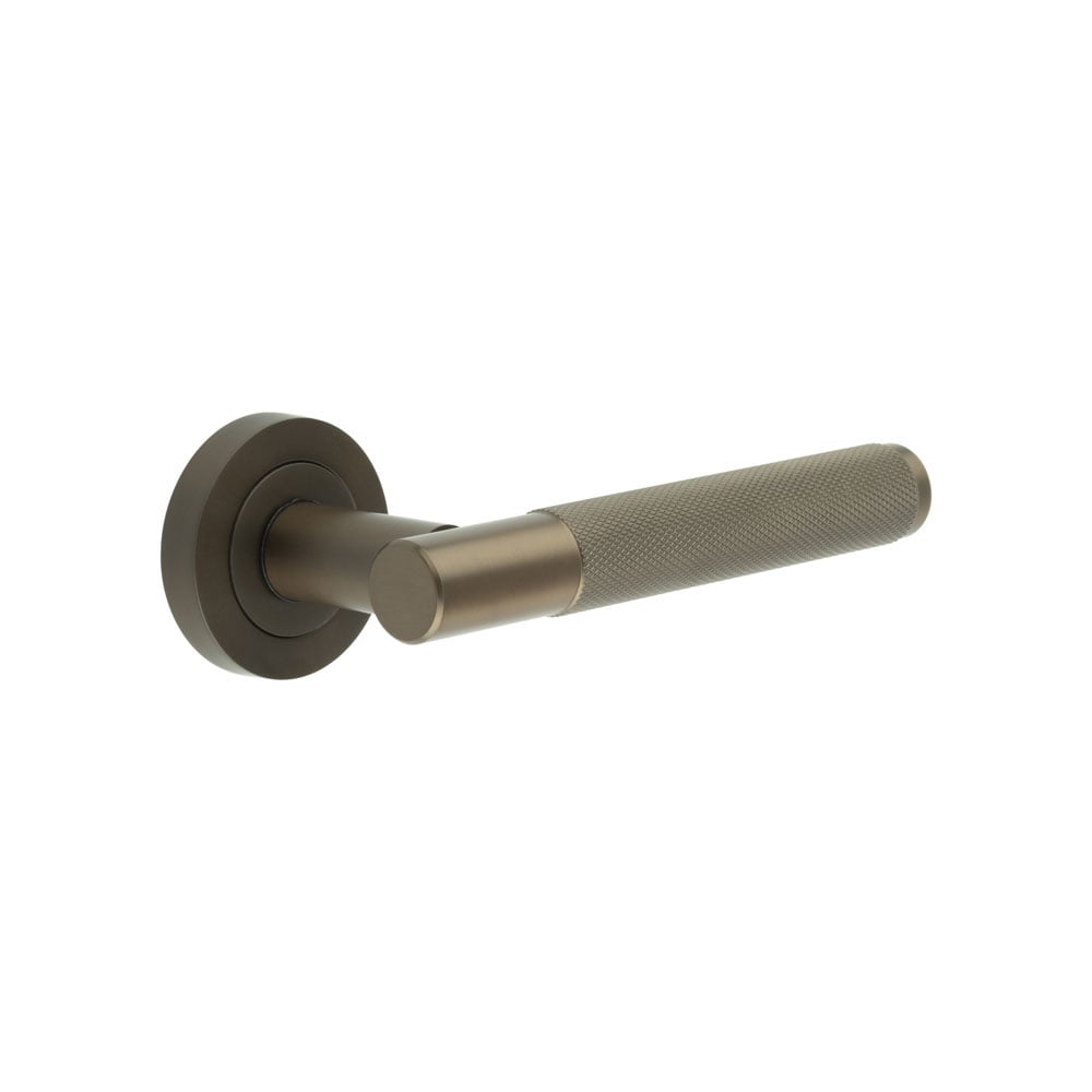 High quality image of Frelan - Jedo Bari Knurled Door Handle Dark Bronze | Sku. fh-jv850db | Trade Door Handles.