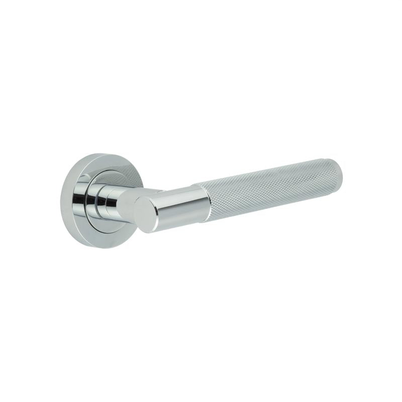 High quality image of Frelan - Jedo Bari Knurled Door Handles Polished Chrome Sku. JV850PC