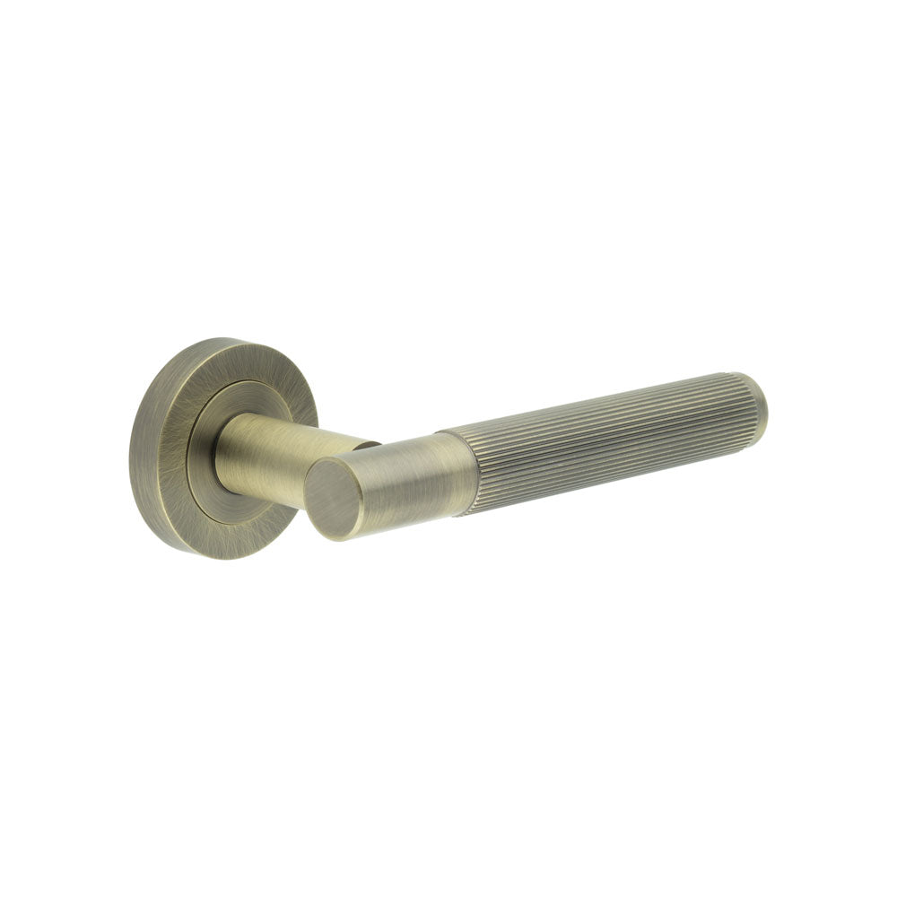 High quality image of Frelan - Venice Antique Brass Lever on rose Sku. JV852AB