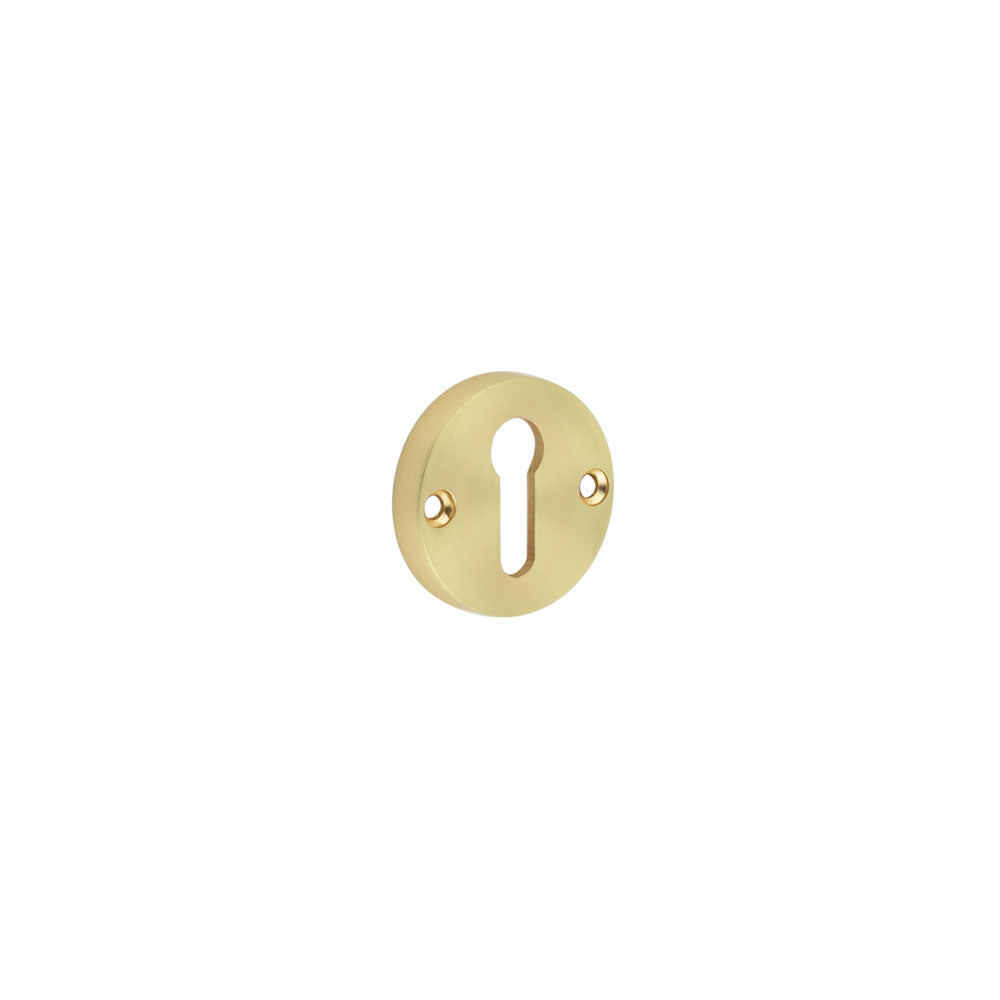 High quality image of Frelan - Contemporary Satin Brass Escutcheons for Mortice Knobs Sku. JV866SB