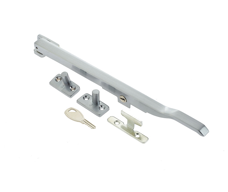 High quality image of Frelan - Modern Lockable Casement Stays 250mm Satin Chrome Sku. JW77LSC