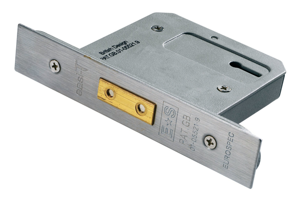 High quality image of Eurospec - Easi-T 3 Lever Deadlock 76mm - Satin Stainless Steel | Sku. lds5330sss | Trade Door Handles.