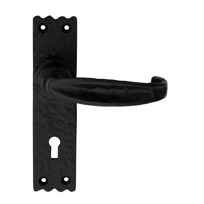 High quality image of Ludlow - Slimline V Lever on Lock Backplate - Black Antique | Sku. lf5507 | Trade Door Handles.