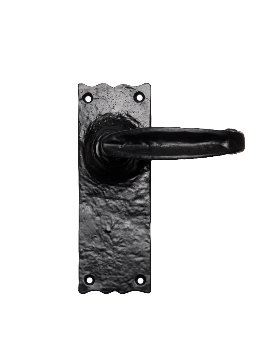 High quality image of Ludlow - Traditional V Lever on Latch Backplate - Black Antique | Sku. lf5517 | Trade Door Handles.