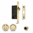 M.Marcus Locks & Latches Satin Brass / Sliding Door Locks / Round M.Marcus - SLD Lock C/W RD Privacy Turns 50mm Satin Brass