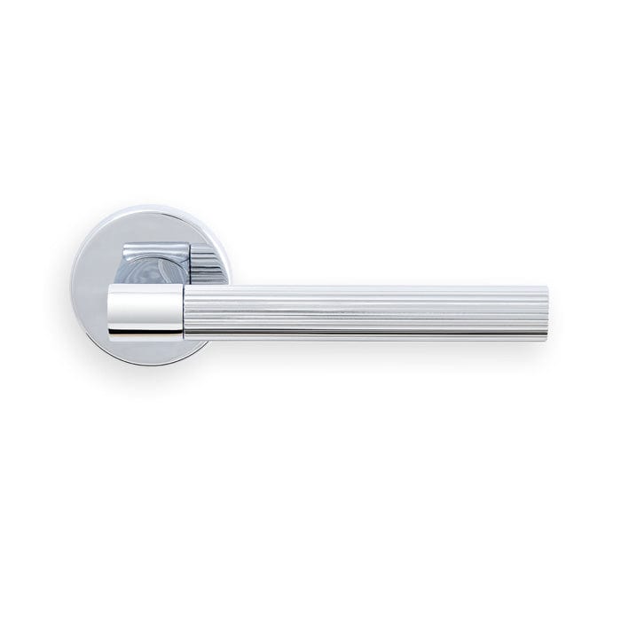 Manital Door Furniture Chrome Polished / Lever on Rose Manital - HEY RIGA LEVER HANDLE ON THREADED ROUND ROSE CRO (POLISHED CHROME)
