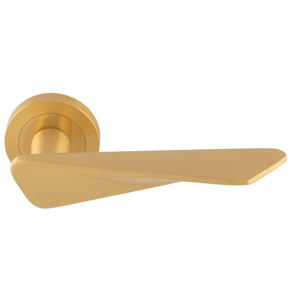 Manital Door Furniture Satin Brass / Lever On Rose Manital - Intona Lever on Round Rose - Satin Brass
