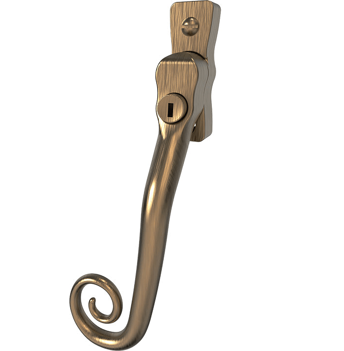 Mila Window Furniture Antique Bronze / Left Hand / Yes Mila Heritage Monkey Tail Casement Handle Antique Bronze Left hand