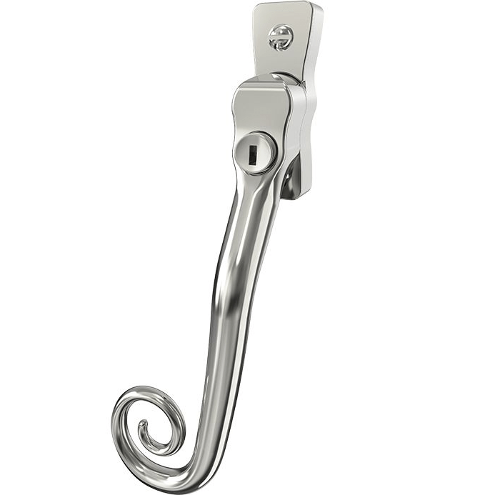 Mila Window Furniture Polished Chrome / Left Hand / Yes Mila Heritage Monkey Tail Casement Handle Polished Chrome Left hand