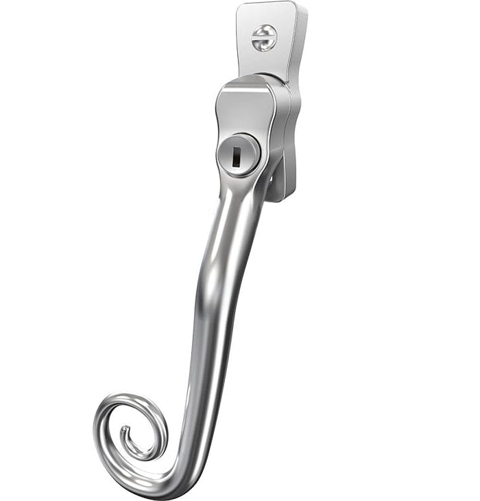 Mila Window Furniture Smooth Satin / Left Hand / Yes Mila Heritage Monkey Tail Casement Handle Smooth Satin Left hand