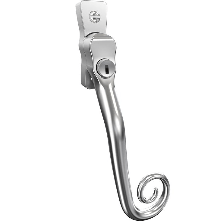 Mila Window Furniture Smooth Satin / Right Hand / Yes Mila Heritage Monkey Tail Casement Handle Smooth satin Right hand