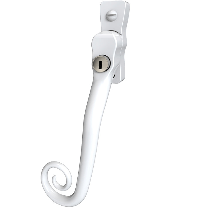 Mila Window Furniture White / Left Hand / Yes Mila Heritage Monkey Tail Casement Handle White Left hand