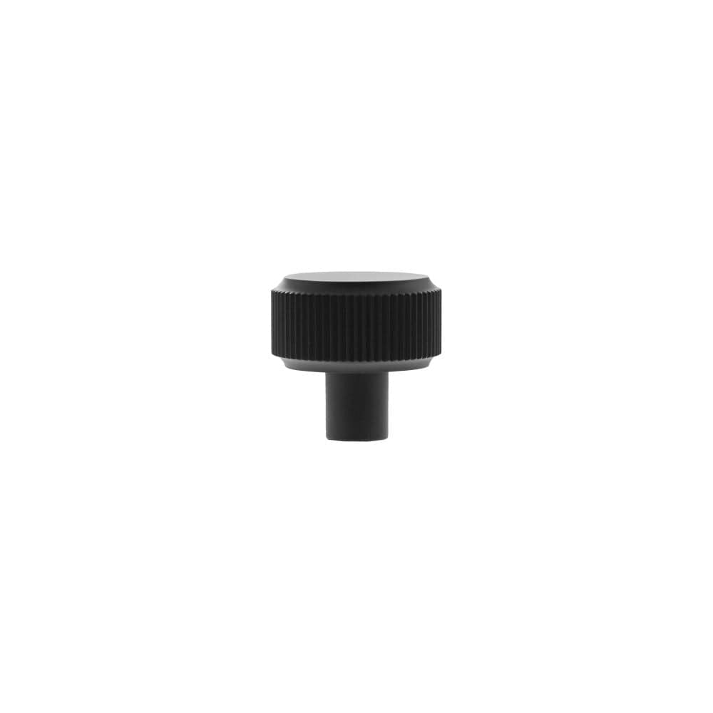 Millhouse Brass Cabinet Hardware Matt Black / Cabinet Knobs Millhouse Brass Battersea Linear Round Cabinet Knob Handle - Matt Black