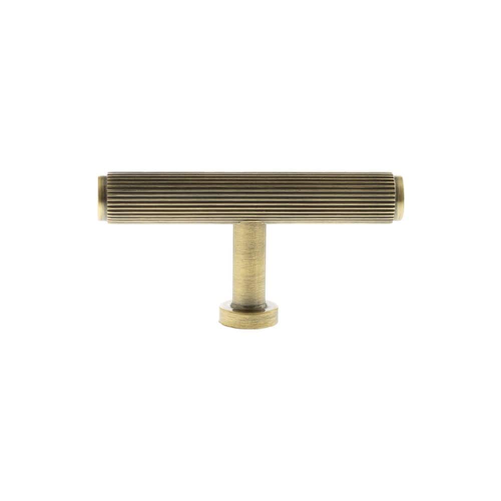 Millhouse Brass Cabinet Hardware Antique Brass / Cabinet Knobs Millhouse Brass Battersea Linear T-Bar Cabinet Knob Handle - Antique Brass