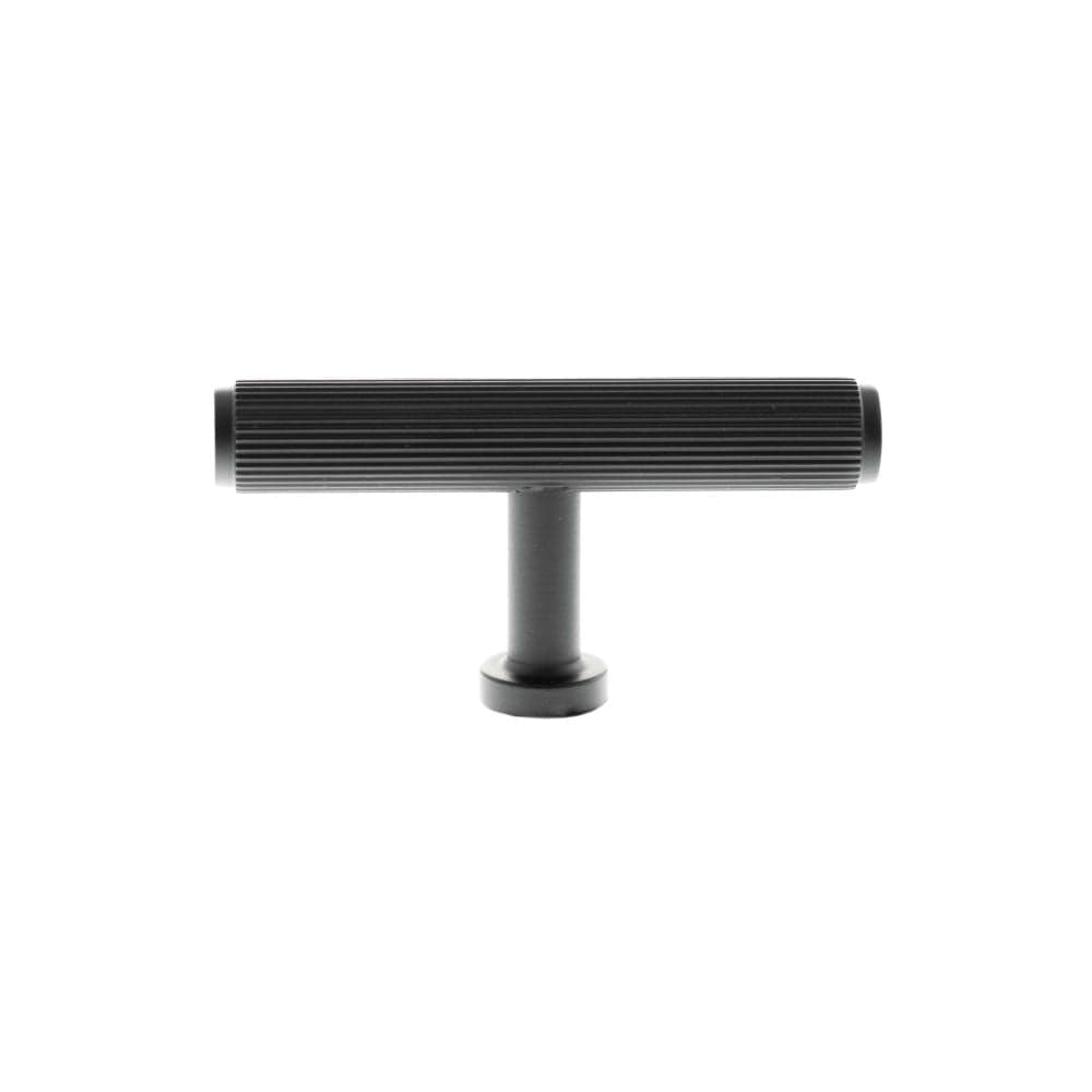 Millhouse Brass Cabinet Hardware Matt Black / Cabinet Knobs Millhouse Brass Battersea Linear T-Bar Cabinet Knob Handle - Matt Black
