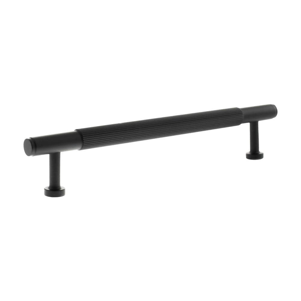 Millhouse Brass Cabinet Hardware Matt Black / Cabinet Pull Handles Millhouse Brass Battersea Linear T-Bar Cabinet Pull Handle 160mm - Matt Black
