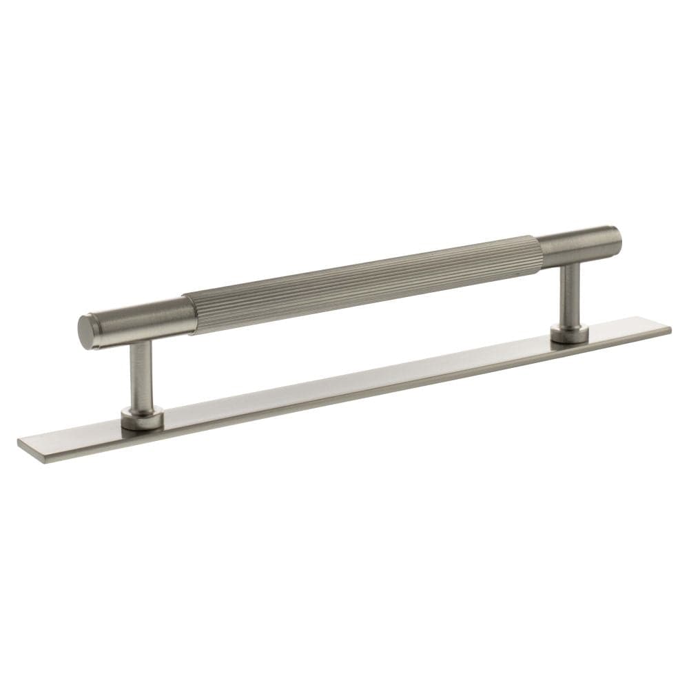 Millhouse Brass Cabinet Hardware Satin Nickel / Cabinet Pull Handles Millhouse Brass Battersea Linear T-Bar Cabinet Pull Handle on Backplate 160mm - Satin Nickel