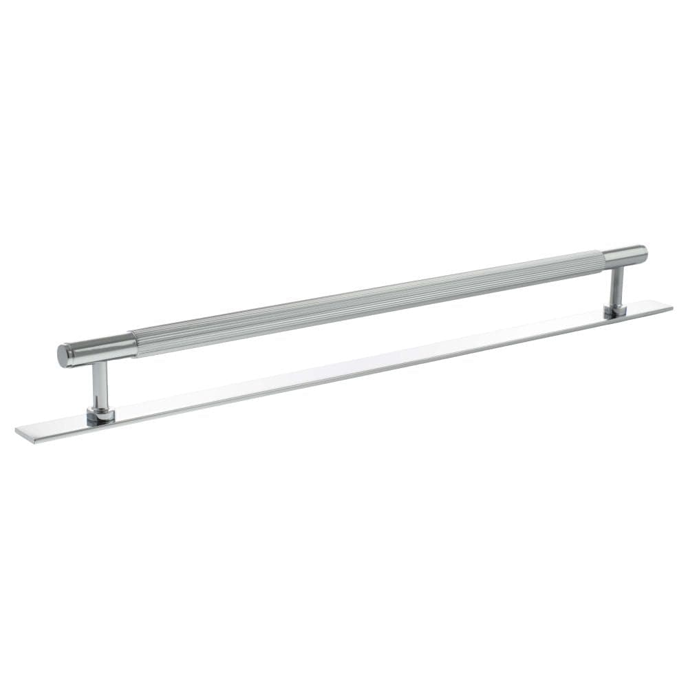Millhouse Brass Cabinet Hardware Polished Chrome / Cabinet Pull Handles Millhouse Brass Battersea Linear T-Bar Cabinet Pull Handle on Backplate 320mm - Polished Chrome