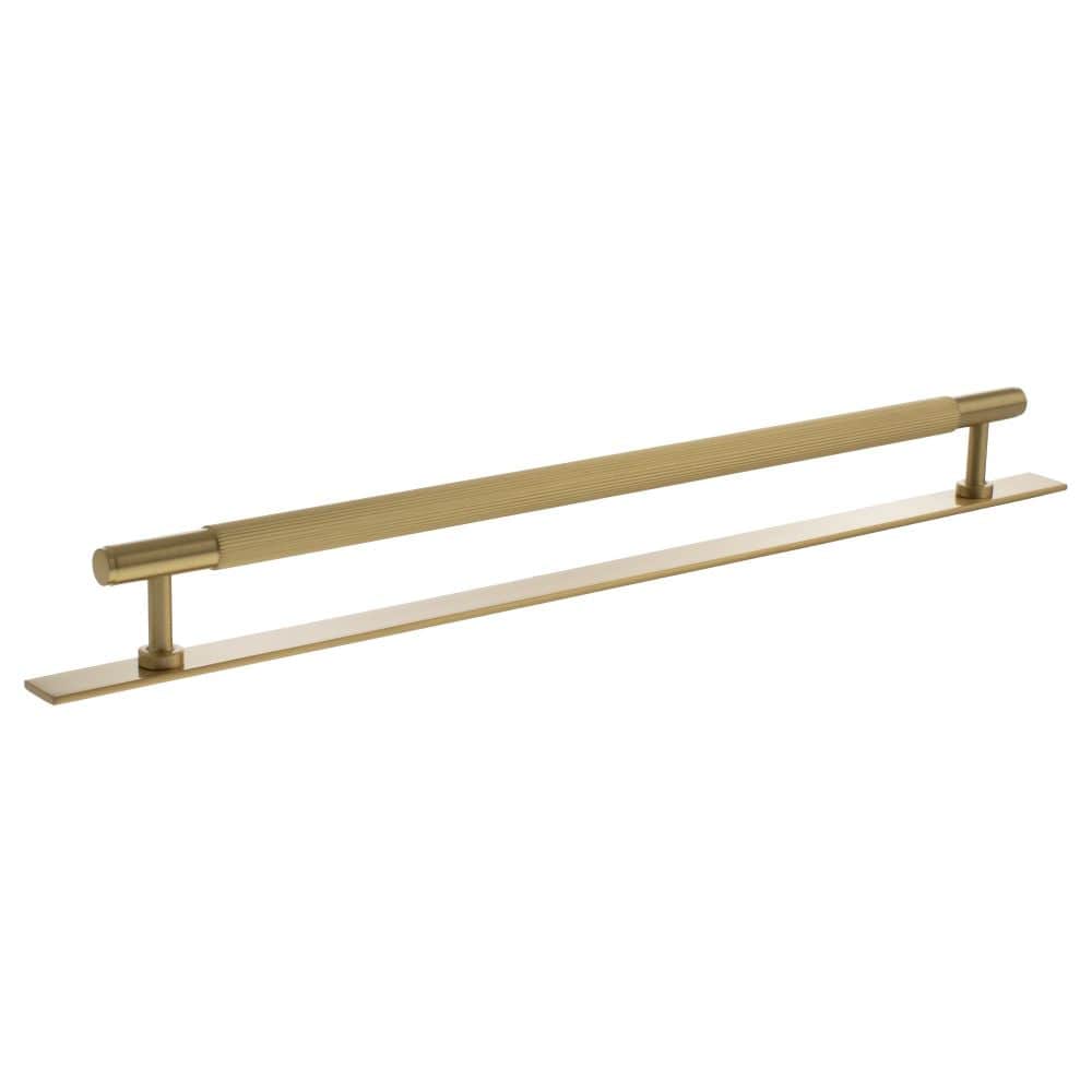 Millhouse Brass Cabinet Hardware Satin Brass / Cabinet Pull Handles Millhouse Brass Battersea Linear T-Bar Cabinet Pull Handle on Backplate 320mm - Satin Brass