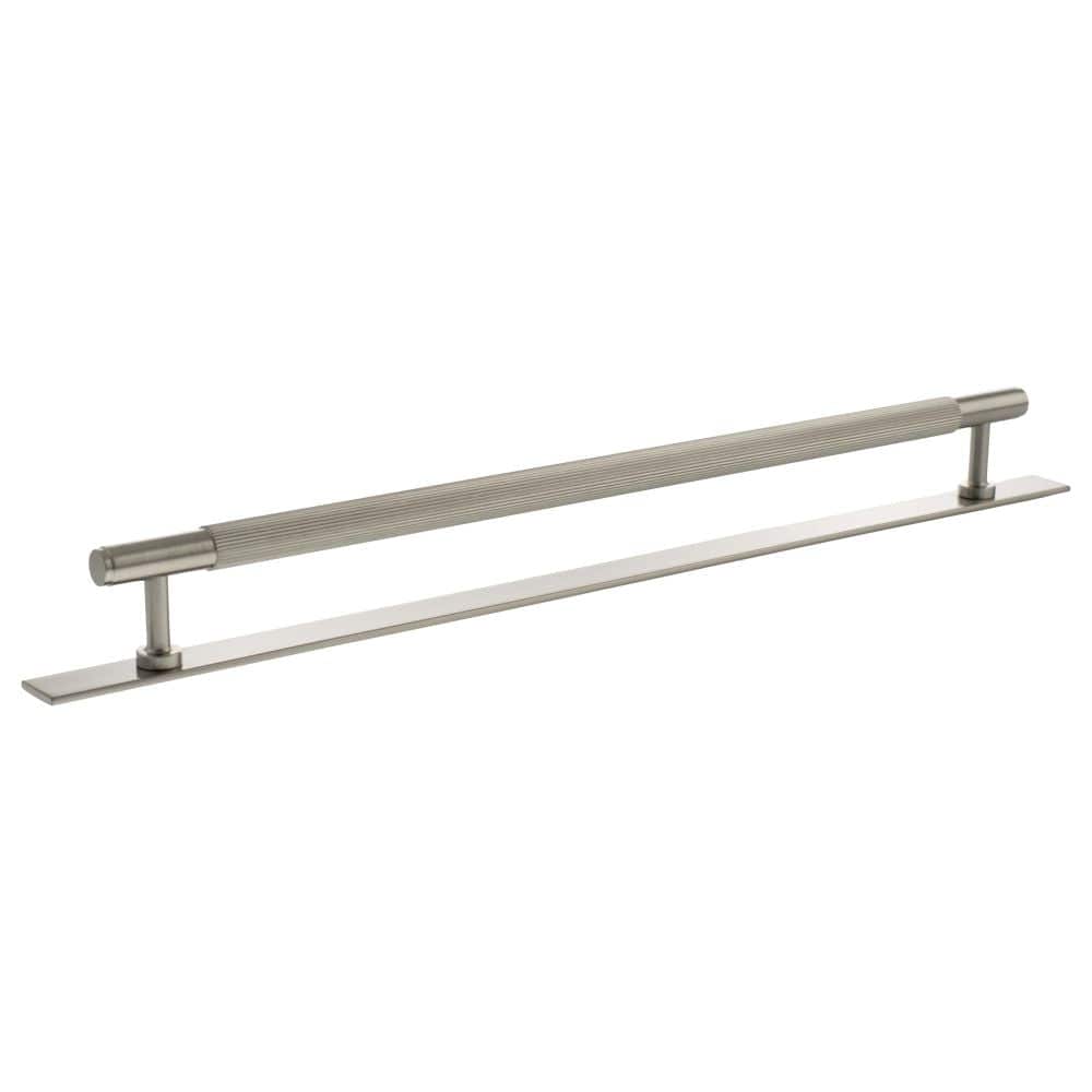 Millhouse Brass Cabinet Hardware Satin Nickel / Cabinet Pull Handles Millhouse Brass Battersea Linear T-Bar Cabinet Pull Handle on Backplate 320mm - Satin Nickel