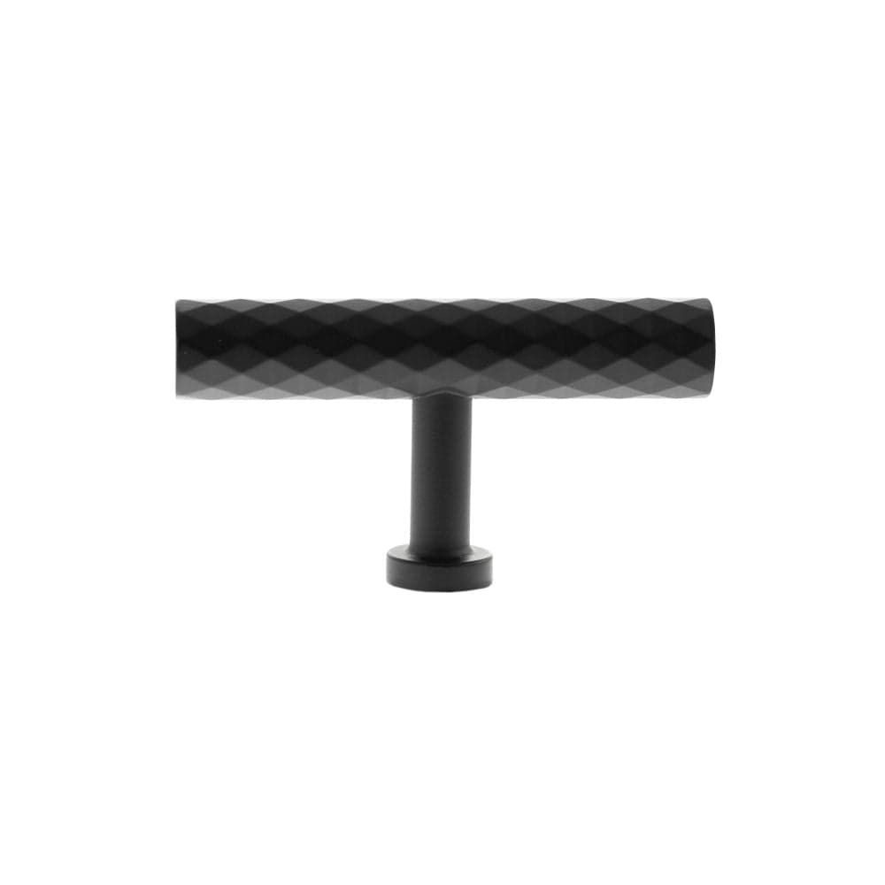Millhouse Brass Cabinet Hardware Matt Black / Cabinet Knobs Millhouse Brass Chrysler Diamond T-Bar Cabinet Knob Handle - Matt Black