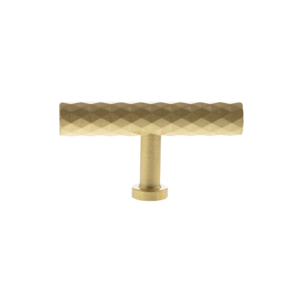 Millhouse Brass Cabinet Hardware Satin Brass / Cabinet Knobs Millhouse Brass Chrysler Diamond T-Bar Cabinet Knob Handle - Satin Brass