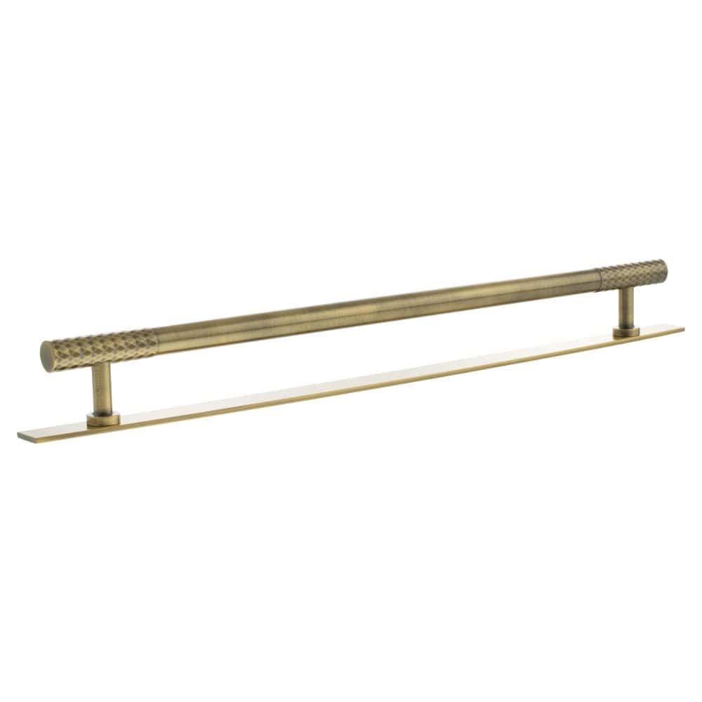 Millhouse Brass Cabinet Hardware Antique Brass / Cabinet Pull Handles Millhouse Brass Chrysler Diamond T-Bar Cabinet Pull Handle on Backplate 320mm - Antique Brass