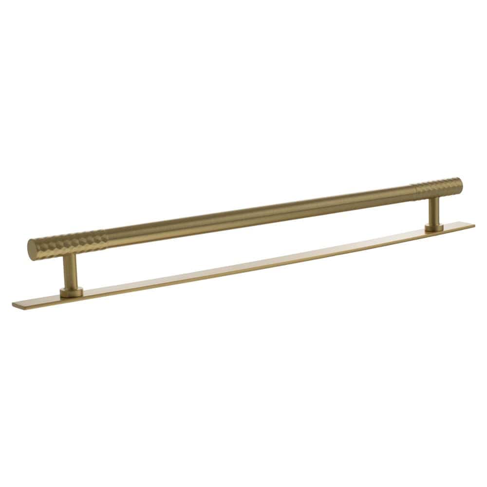 Millhouse Brass Cabinet Hardware Satin Brass / Cabinet Pull Handles Millhouse Brass Chrysler Diamond T-Bar Cabinet Pull Handle on Backplate 320mm - Satin Brass