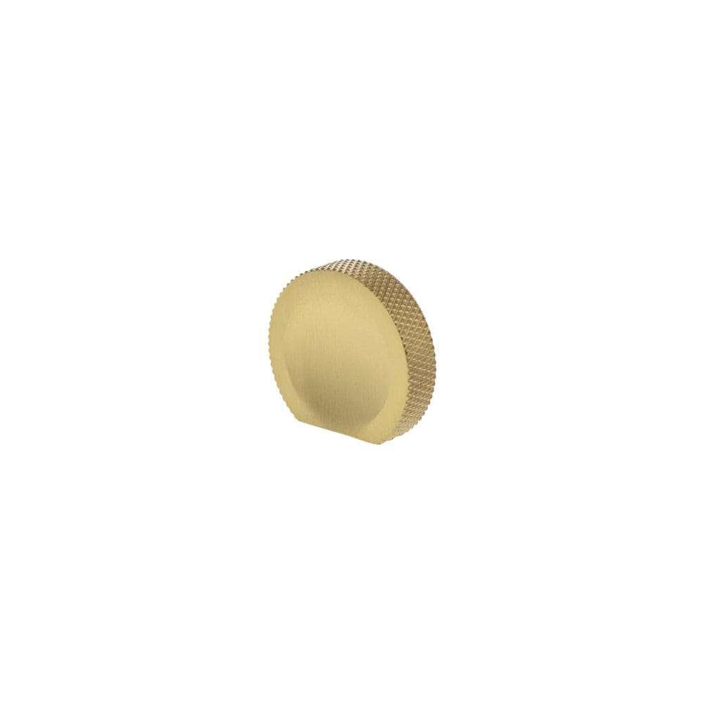 Millhouse Brass Cabinet Hardware Satin Brass / Cabinet Knobs Millhouse Brass Eiffel Knurled Finger Pull Cabinet Knob Handle - Satin Brass